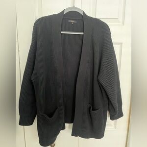 Quince Black Organic Cotton Cardigan 2X